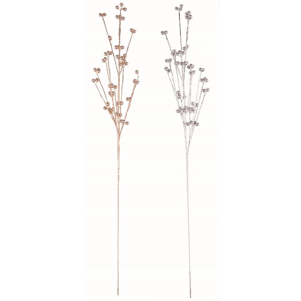Transpac Acrylic Gold/Silver Bead Spray Set of 2 Fall/Harvest Home Decorations