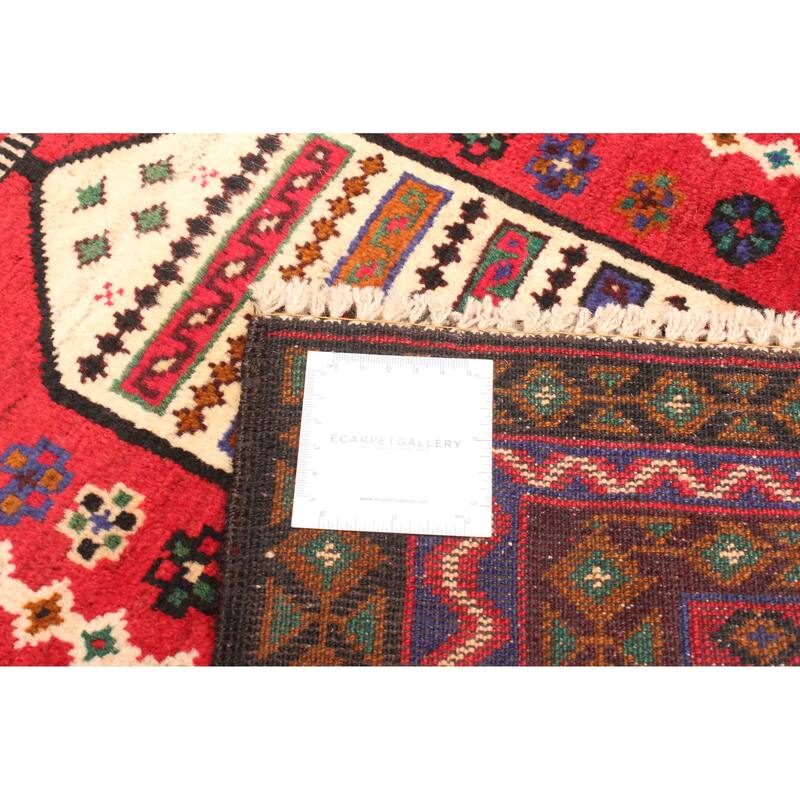 ECARPETGALLERY Hand-knotted Teimani Red Wool Rug - 2'9 x 5'0