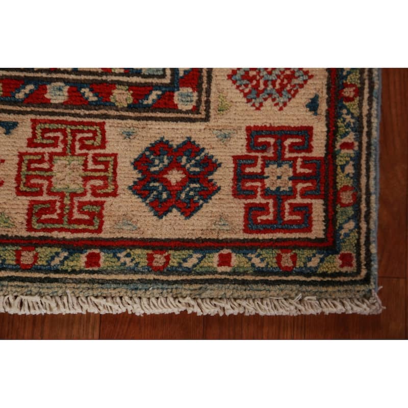 Blue Kazak Foyer Rug Traditional Oriental Handmade Wool Carpet - 2'8"x 4'1"