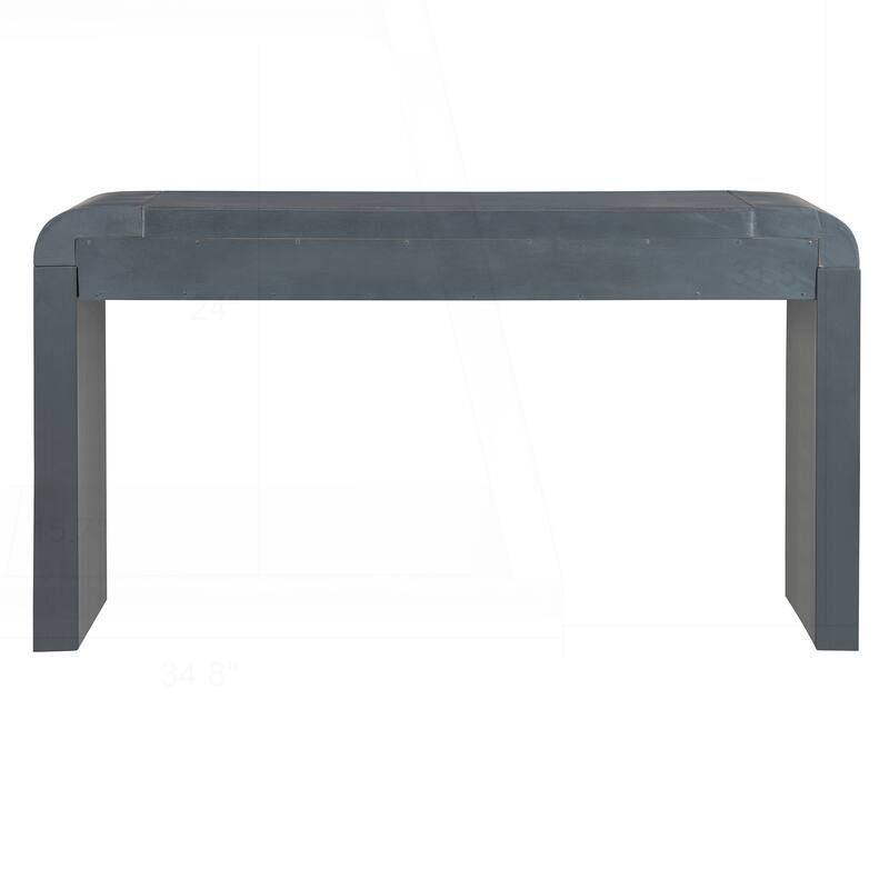 Rustic Console Table with Fluted Drawer Front