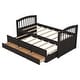preview thumbnail 15 of 14, Twin over Twin Wood Black Bunk Bed with Trundle and Drawers