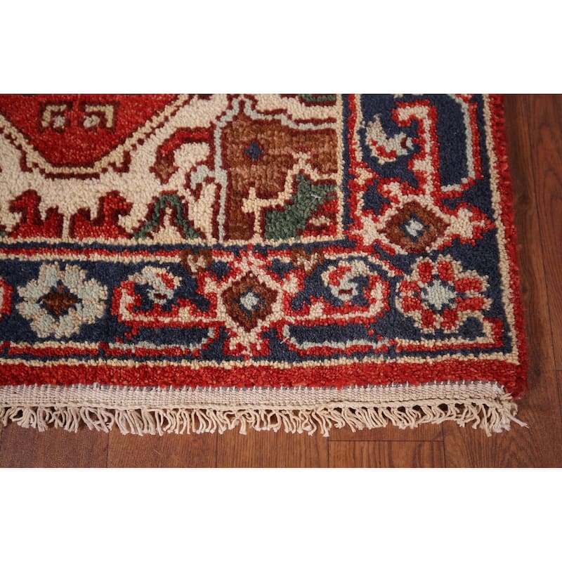 Geometric Heriz Serapi Runner Rug Handmade Wool Carpet - 2'5"x 7'10"