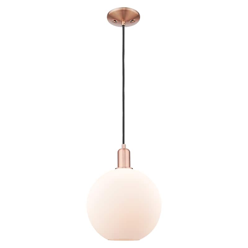 Innovations Lighting Endless Possibilities Arcadia - Athens - 1 Light 10" Cord Hung Mini Pendant - Antique Copper/Matte White