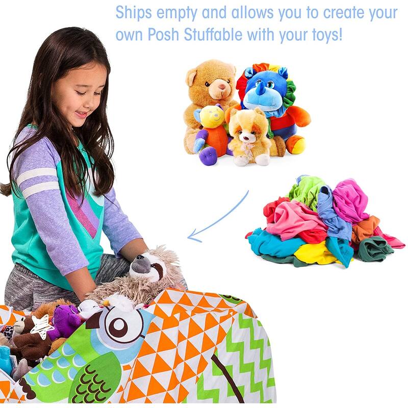 Kids Bean Bag Chair Cover Stuffed Animal Storage or Toy Organizer