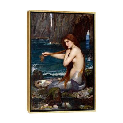 iCanvas "A Mermaid" by John William Waterhouse Framed Canvas Print