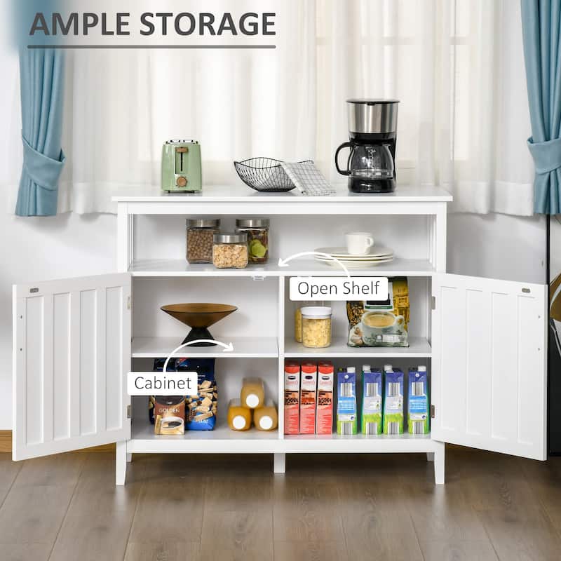 HOMCOM Sideboard Buffet Server Table with 2 Doors, Kitchen Storage Cabinet with Adjustable Shelves for Kitchen and Dining Room