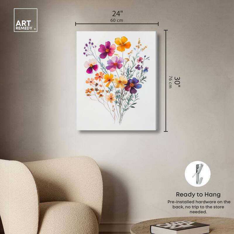 Watercolor Wildflower Canvas by Art Remedy, Gallery Wrapped