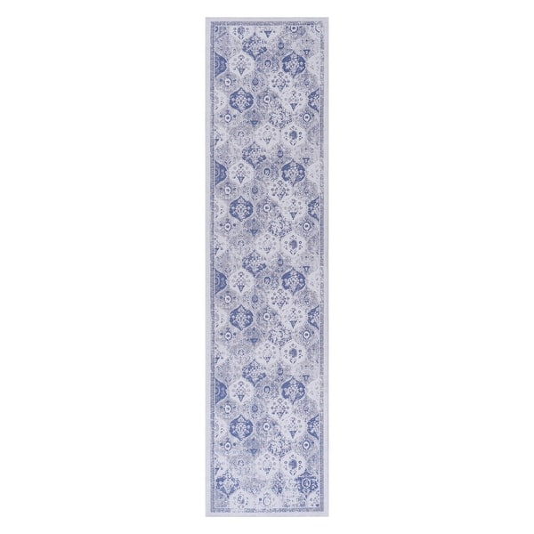 slide 2 of 7, LOOM & LUXE Blue 2'6''x10' Blue Runner Area Rugs - 120" D x 30" W x 0.14" H