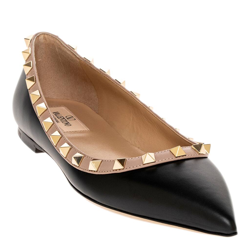 Valentino Leather Rockstud Ballet Flats