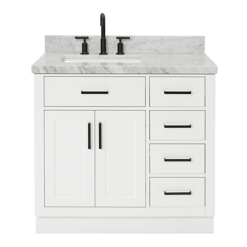 Ariel T037SLCWRVO Hepburn 37" Free Standing Single Basin Vanity Set - White - Colored