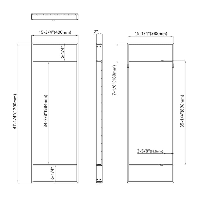 Catton Shelf Mirror - Rectangle 47" High