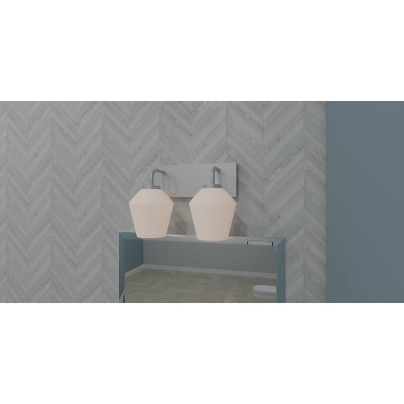 Nielson 2-Light Brushed Nickel Bath Light