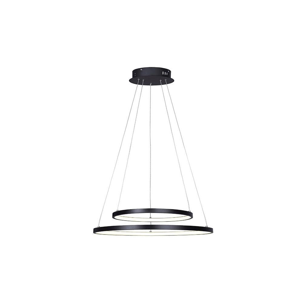 Canarm LCH128A24  Lexie 2 Light 24" Wide Integrated LED Ring Chandelier with Warm White Integrated LEDs (Black) - Chandeliers For Bedrooms by Overstock.com