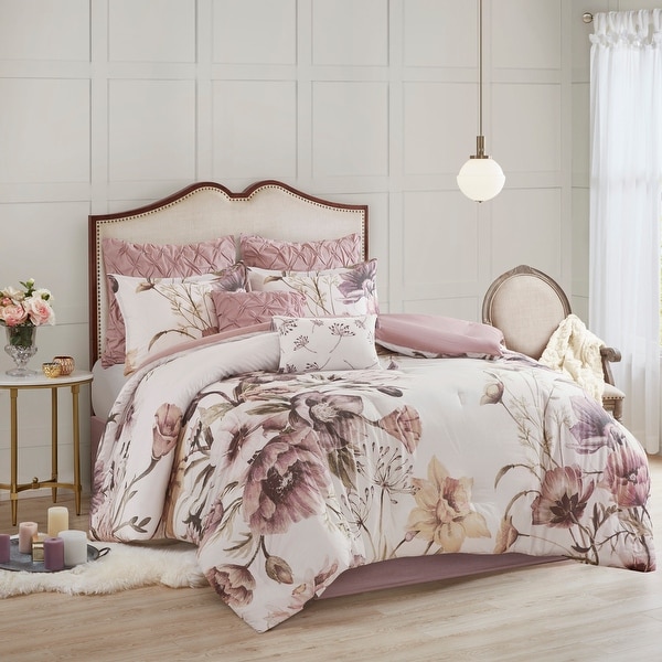 madison park gisele blush cotton printed duvet cover set