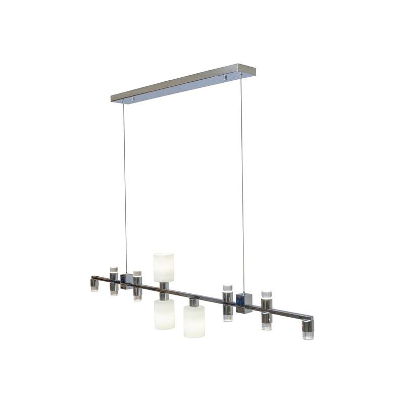 13-Light Chrome LED Chandelier With Glass Shades