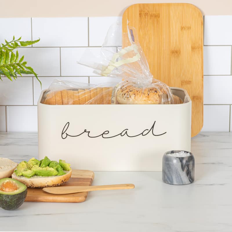 Metal "Bread" Bin with Bamboo Lid