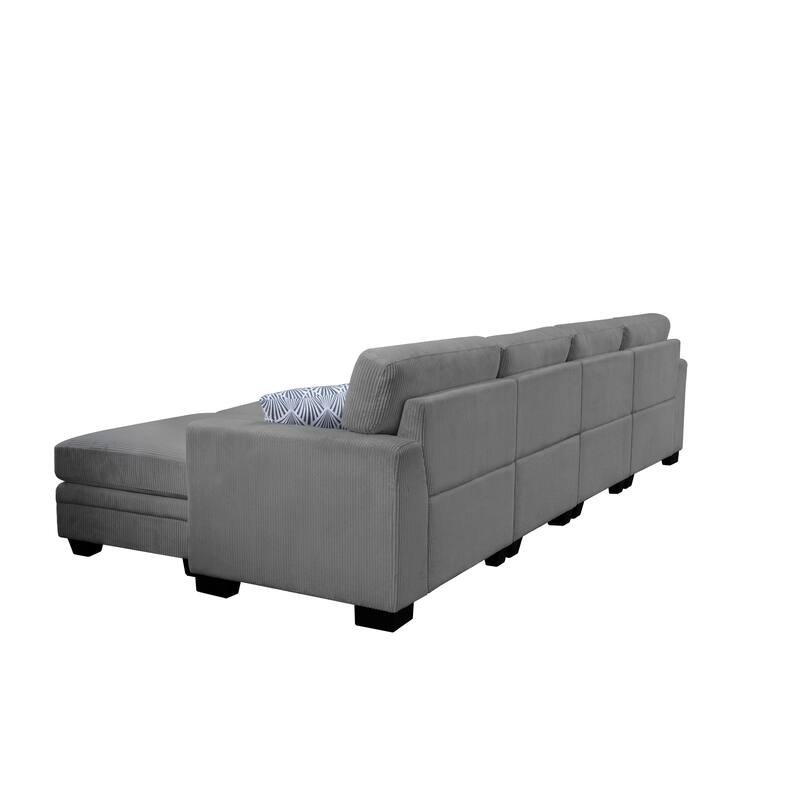 5 PCS Corduroy Flexible Combination Sectional Sofa Couch