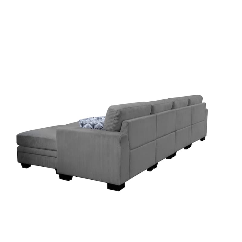 6 PCS Corduroy Flexible Combination Sectional Sofa Couch