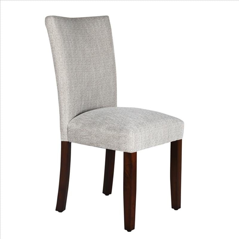 Fabric Upholstered Wooden Parson Dining Chair with Splayed - 38 H x 19 W x 23.5 L Inches - Light Gray