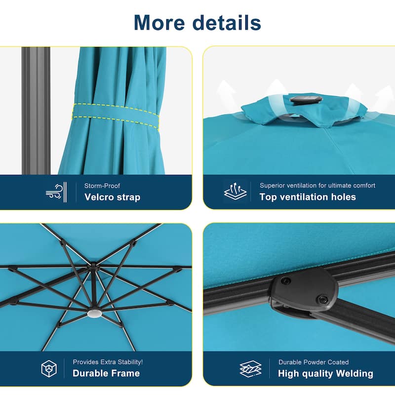 Outdoor 10FT LED Patio umbrella for Garden