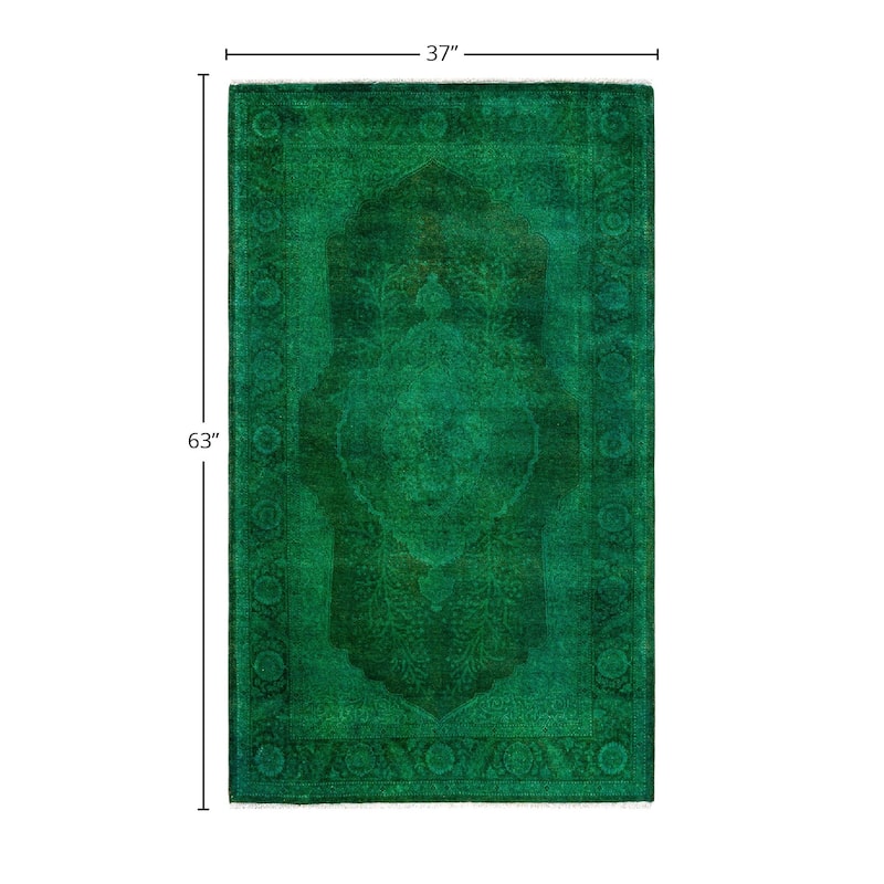 Contemporary Overdyed Wool Hand Knotted Area Rug - 3' 1" x 5' 3"