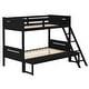 preview thumbnail 34 of 35, Contemporary Twin over Full Bunk Bed with Masculine Style Frame, Angled Ladder, Guardrails and Convertible Design