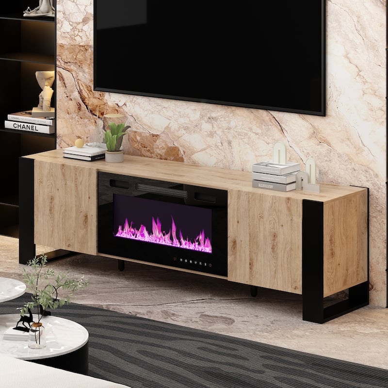 Entertainment Center with Fireplace Option:2 Flame Modes1500W 68.9"W