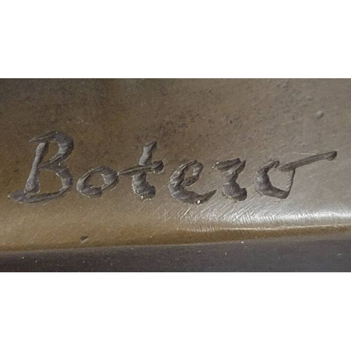 Hot Cast Botero Reproduction Roman Soldier Bronze Sculpture Marble Base Figurine
