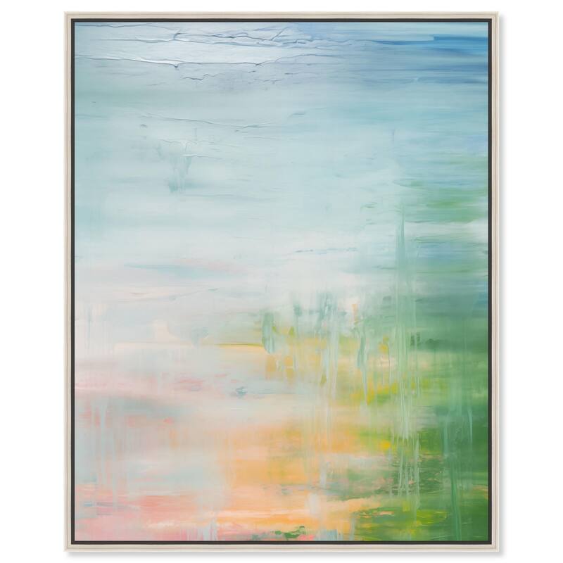 Peaceful Shore Canvas by Art Remedy - Silver - 36" x 45"