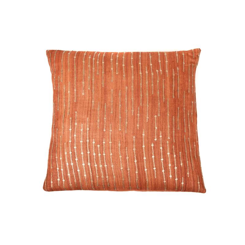 Jiti Indoor Sequined Waterfall Patterned Silk Accent Square Throw Pillows 20 x 20