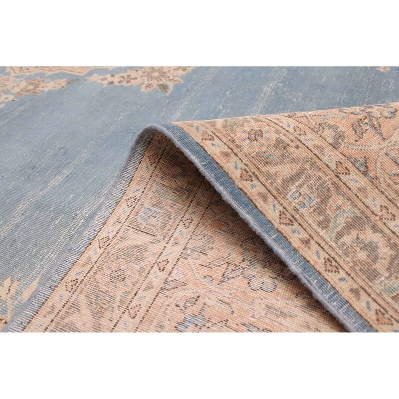 ECARPETGALLERY Hand-knotted Antalya Vintage Sky Blue Wool Rug - 8'5 x 11'1