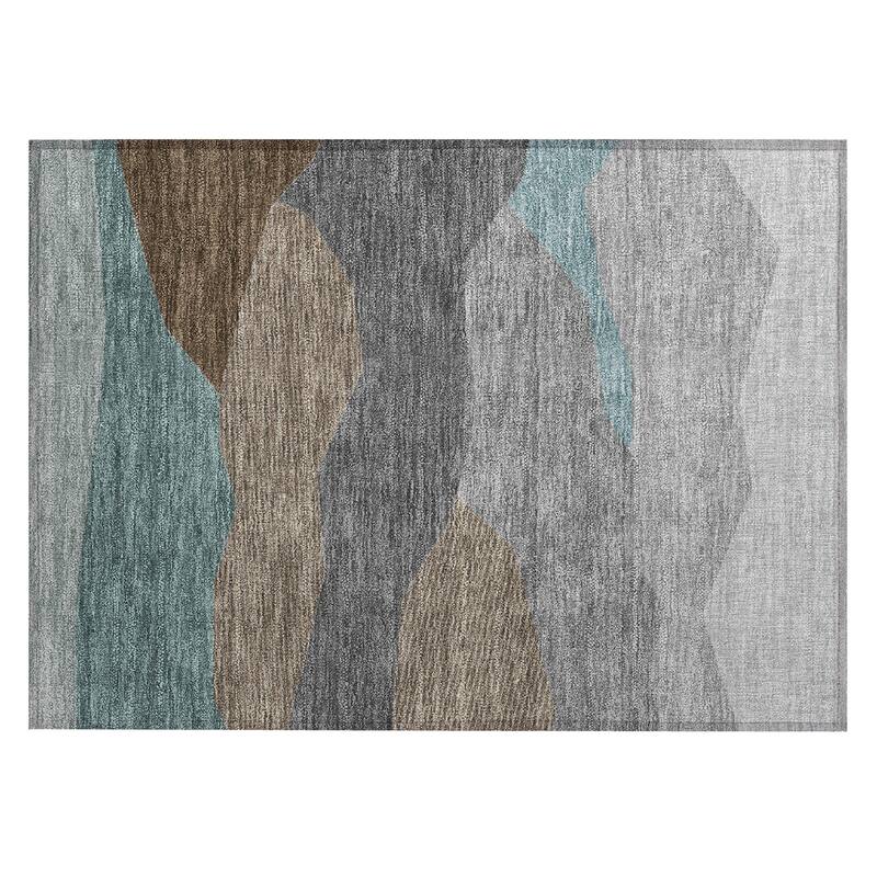 Machine Washable Indoor/ Outdoor Modern Dacono Chantille Rug