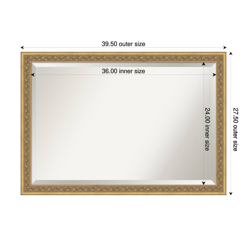 Carter Dark Gold Beveled Wood Framed Wall Mirror - Carter Dark Gold - 40 x 28 in