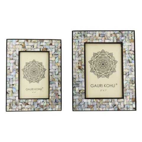 GAURI KOHLI Ashbury Mother of Pearl Picture Frames (Twin Pack)