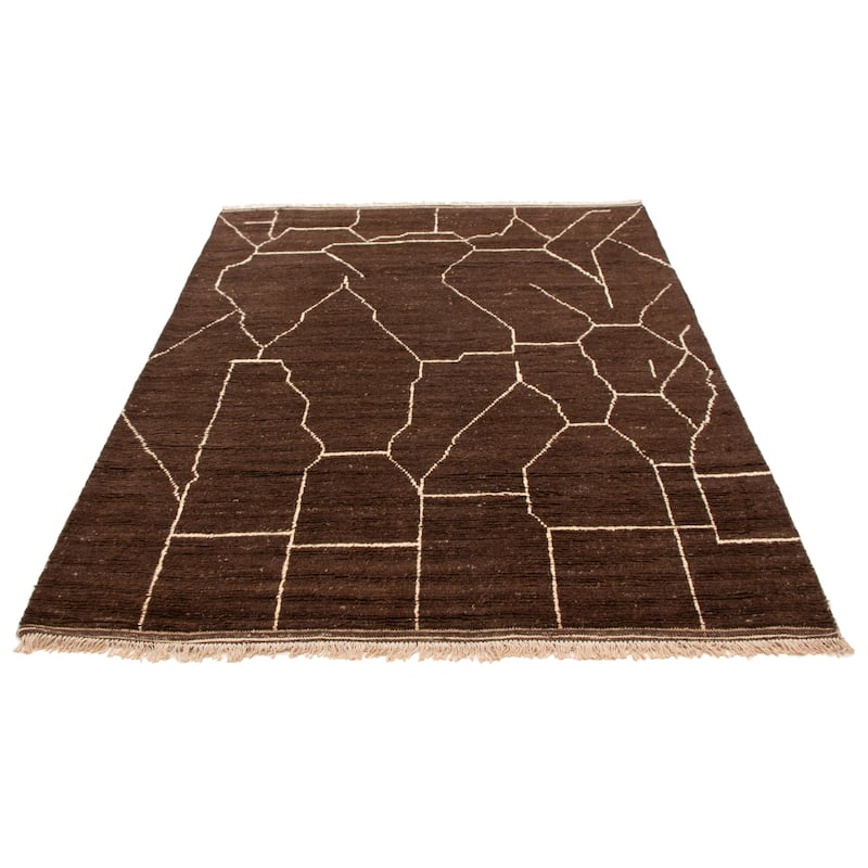 ECARPETGALLERY Hand-knotted Pak Finest Marrakesh Brown Wool Rug - 8'1 x 10'6