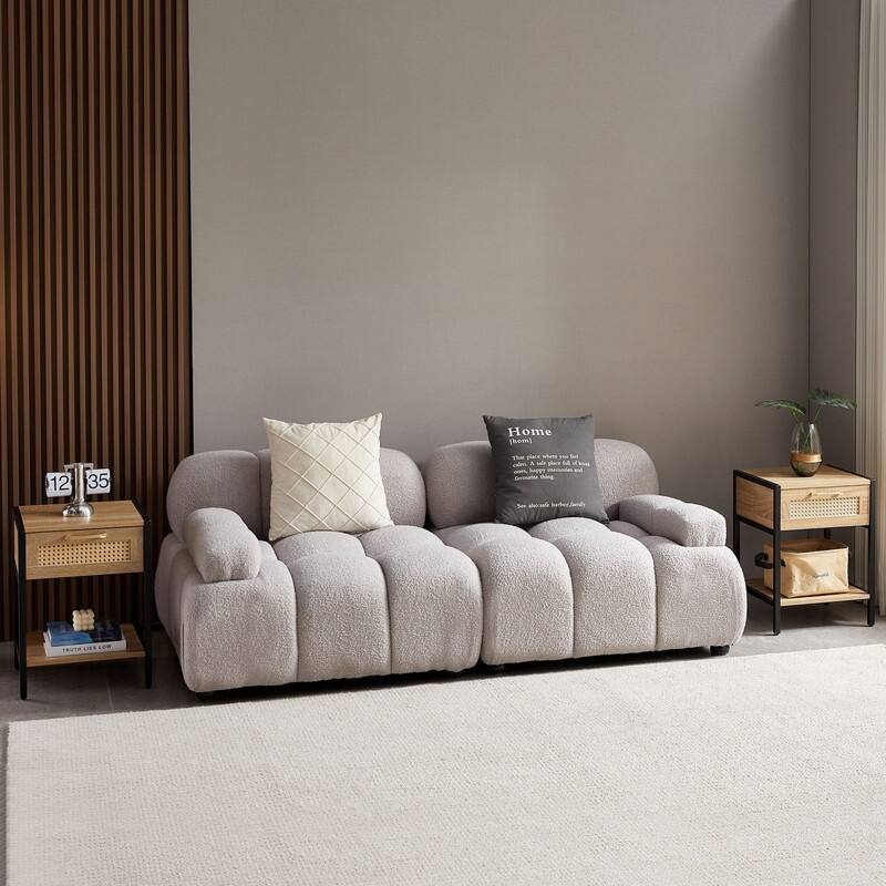 1-Piece or 2-Piece 15.74" Rattan Side Table with Drawer