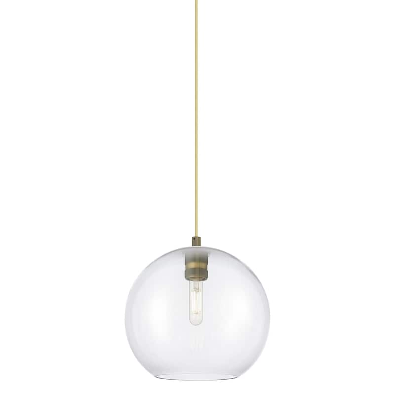 Innovations Lighting 434-1P-10-10 Crown Point Pendant Crown Point 10" - Brushed Brass / Clear