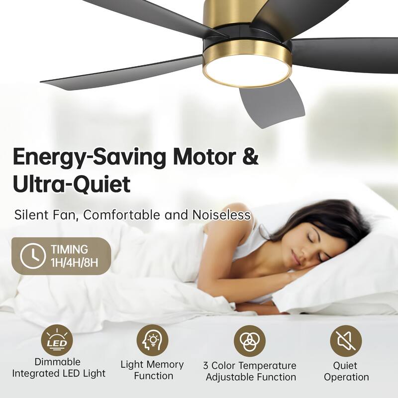 23" 29'' 42'' Flush Mount Ceiling Fan with Light and Remote Control for Small Room,Patio,Kitchen,Bedroom