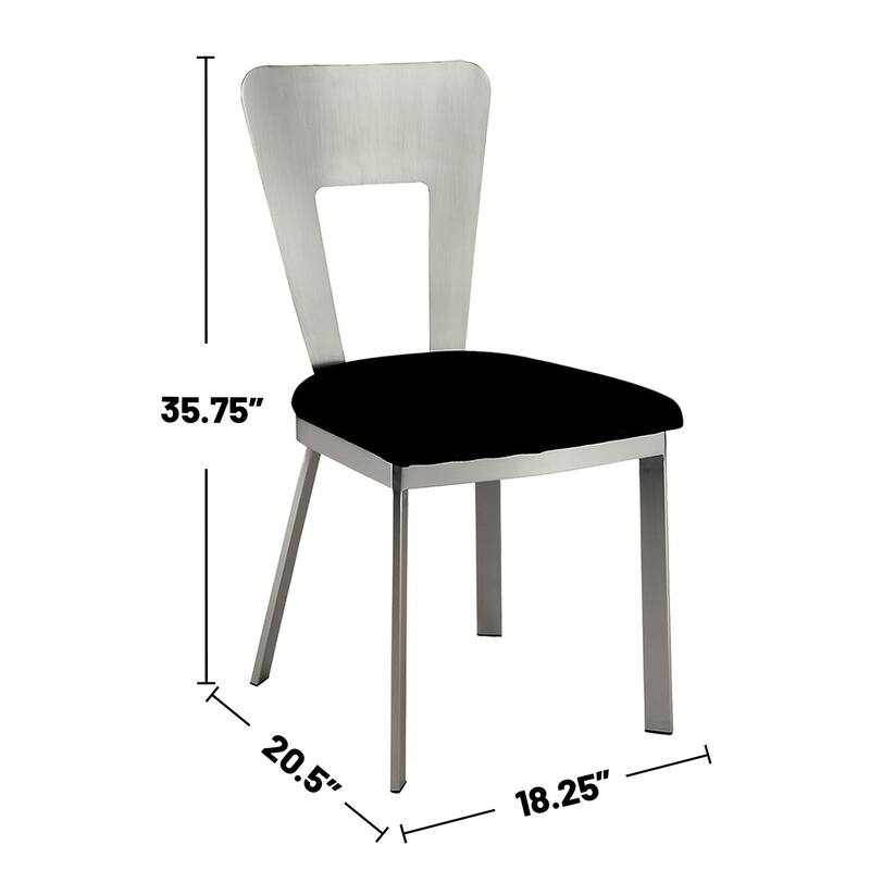 Set of 2 Microfiber and Metal Side Chairs