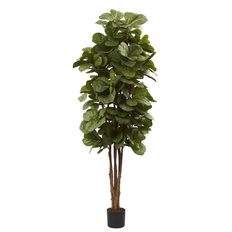 6' Artificial Fiddle Leaf Fig Tree in Black Pot