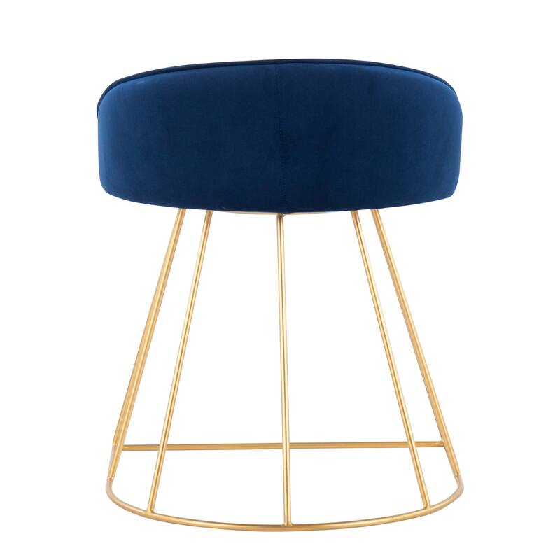 Silver Orchid Haid Velvet Upholstered Vanity Stool