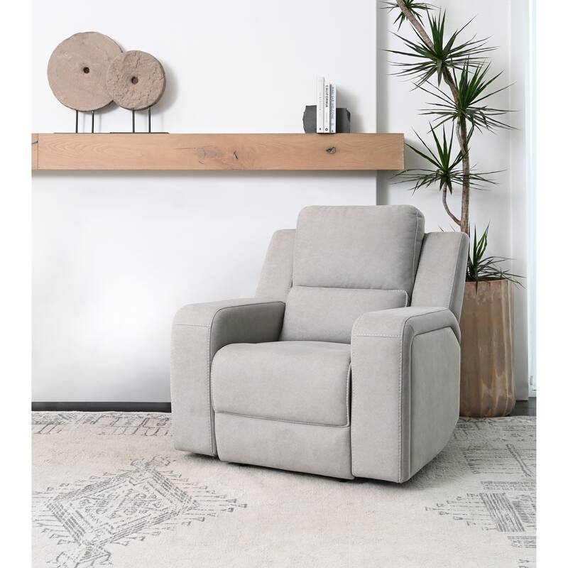 Margaret Fabric Manual Recliner - Light Grey