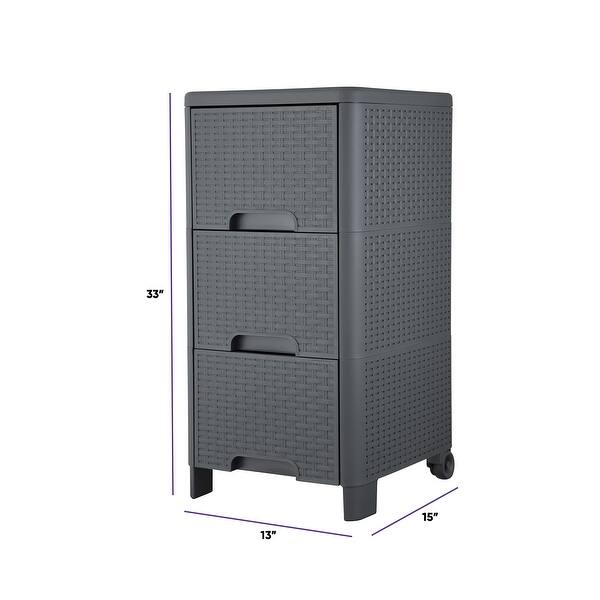Drawer Woven Dresser- Grey Wicker Storage Cabinet, Dresser with Wheels, for Cloths, Toys, in bedrooms - as picture - Bed Bath & Beyond - 37668313 Drawer Woven Dresser- Grey Wicker Storage Cabinet, Dresser with Wheels, for Cloths, Toys, in bedrooms - as picture - Bed Bath & Beyond - 37668313