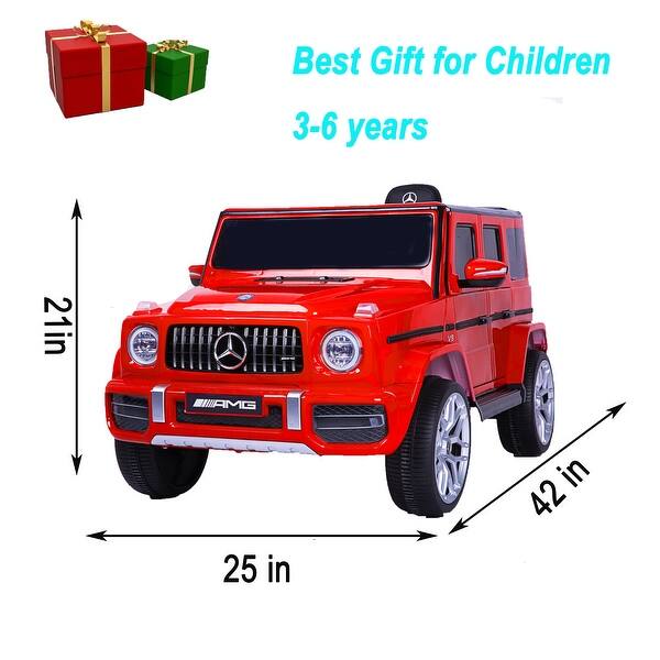 dimension image slide 0 of 2, Mercedes-Benz G63 Kids Electric Ride-On Car with Parental Remote, Music Player, and Quake-Proof Wheels 鈥