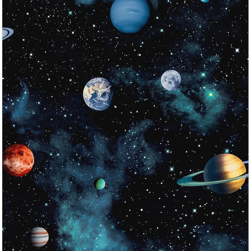 Arthouse Cosmos Peel and Stick Wallpaper - 20.5 in. W x 18 ft. L - 20.5 in. W x 18 ft. L - Ebony