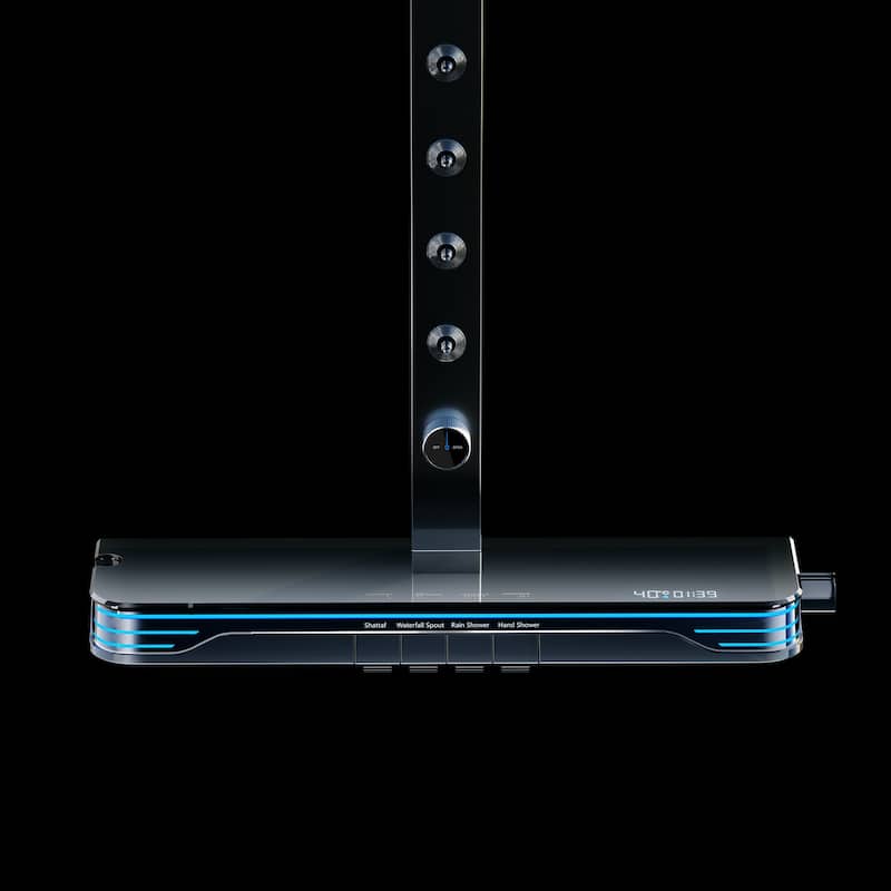 12.99" Solid Brass Five-function Digital Display Thermostatic Shower System with Rough in-Valve