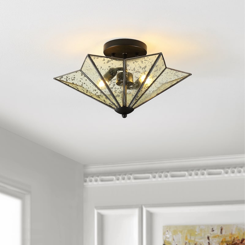 SAFAVIEH Lighting Nefisa Flush Mount - 16" W x 16" D x 9" H - 16Wx16Dx9H