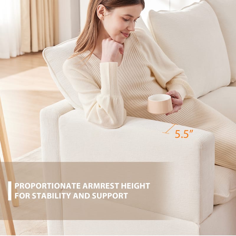 Modern L Shaped Modular Sectional Sofa with Reconfigurable Chenille Seats and Foam Cushions for Living Rooms or Offices