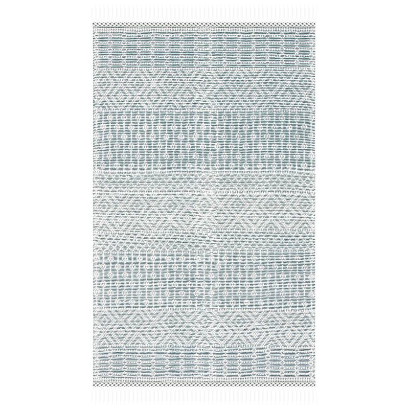 SAFAVIEH Handmade Natura Estel Wool Fringe Rug - 6' Square - Green