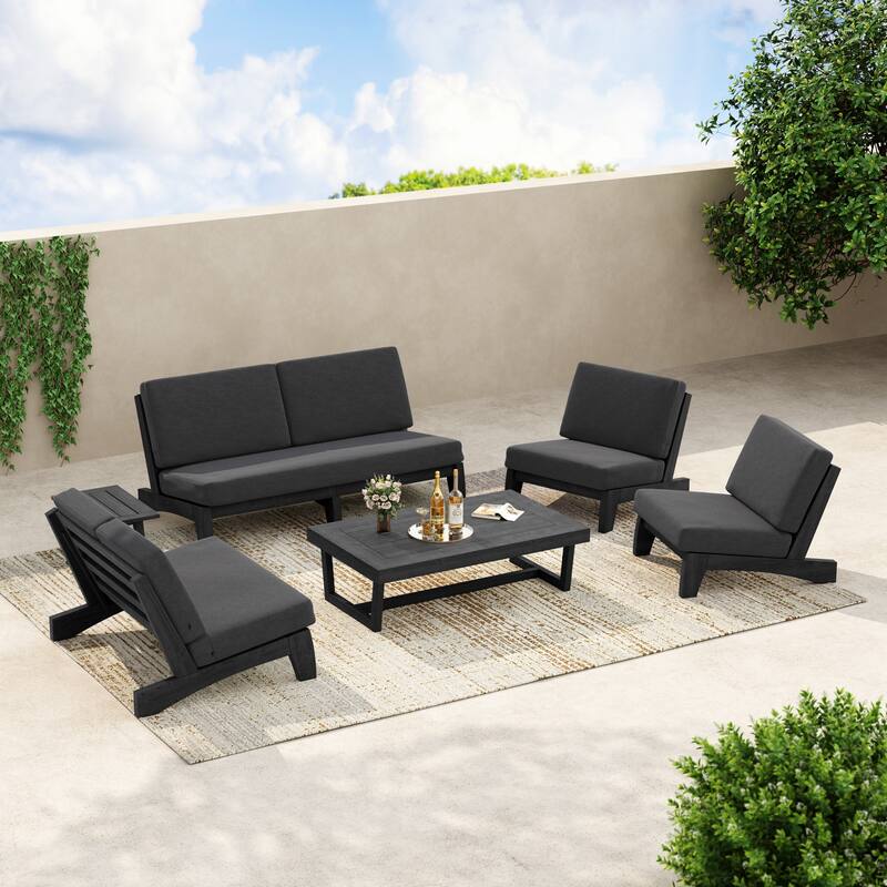 8-Piece Outdoor Sofa Set with Loveseat, 2 Club Chairs & Matching Tables